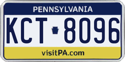 PA license plate KCT8096