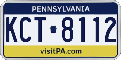 PA license plate KCT8112