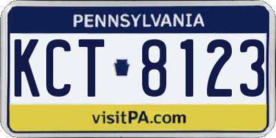 PA license plate KCT8123
