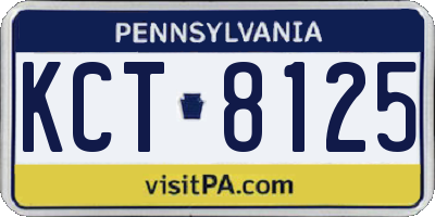 PA license plate KCT8125
