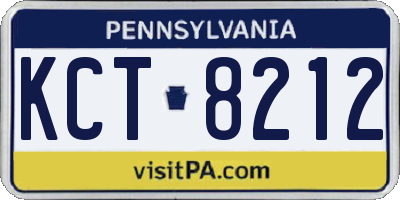 PA license plate KCT8212