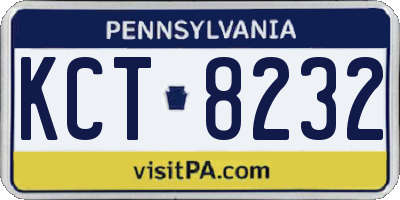 PA license plate KCT8232