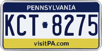 PA license plate KCT8275