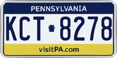 PA license plate KCT8278