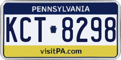PA license plate KCT8298