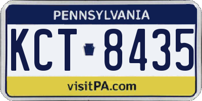 PA license plate KCT8435