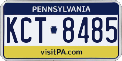 PA license plate KCT8485