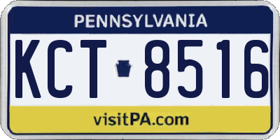 PA license plate KCT8516