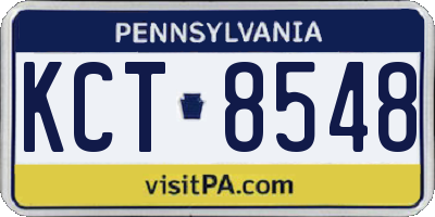 PA license plate KCT8548