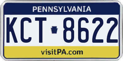 PA license plate KCT8622