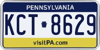 PA license plate KCT8629