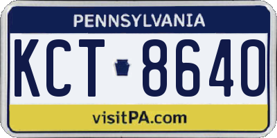 PA license plate KCT8640