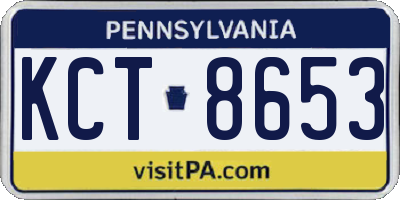 PA license plate KCT8653