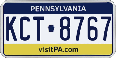 PA license plate KCT8767