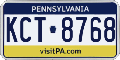 PA license plate KCT8768