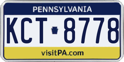 PA license plate KCT8778