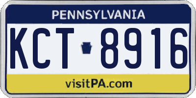 PA license plate KCT8916