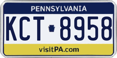 PA license plate KCT8958