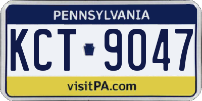 PA license plate KCT9047
