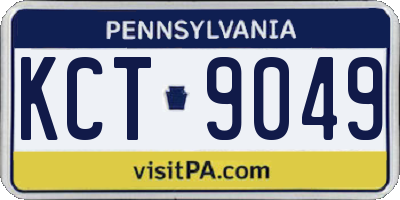 PA license plate KCT9049