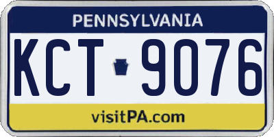 PA license plate KCT9076