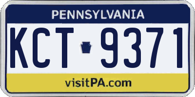 PA license plate KCT9371
