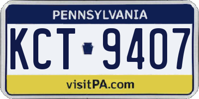 PA license plate KCT9407