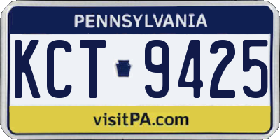 PA license plate KCT9425
