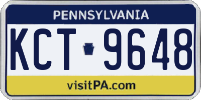 PA license plate KCT9648