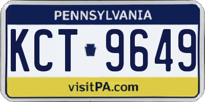 PA license plate KCT9649