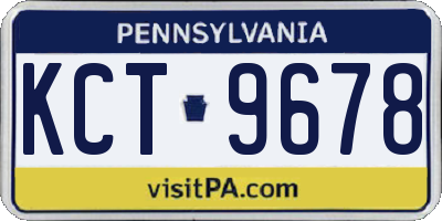 PA license plate KCT9678