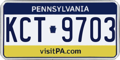 PA license plate KCT9703