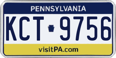 PA license plate KCT9756