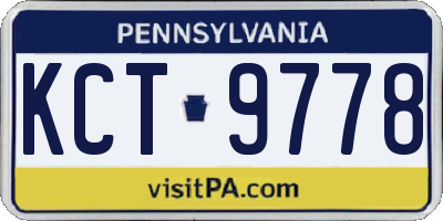 PA license plate KCT9778