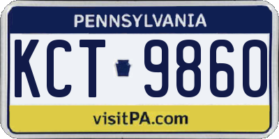 PA license plate KCT9860