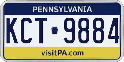 PA license plate KCT9884