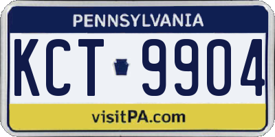 PA license plate KCT9904