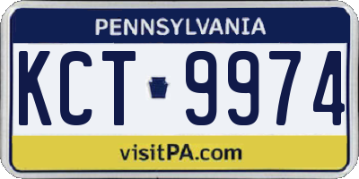 PA license plate KCT9974