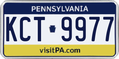 PA license plate KCT9977