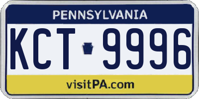 PA license plate KCT9996
