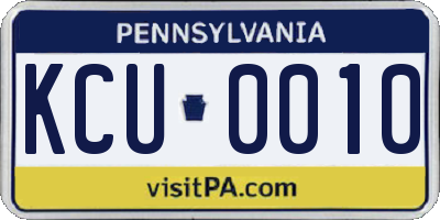 PA license plate KCU0010