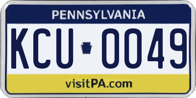 PA license plate KCU0049