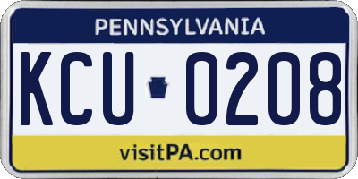 PA license plate KCU0208
