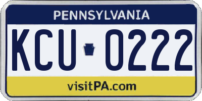 PA license plate KCU0222