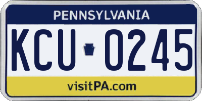 PA license plate KCU0245