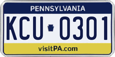 PA license plate KCU0301