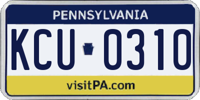PA license plate KCU0310
