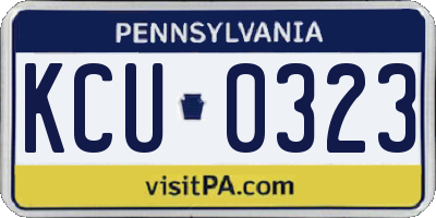 PA license plate KCU0323