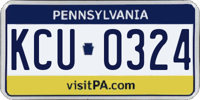 PA license plate KCU0324