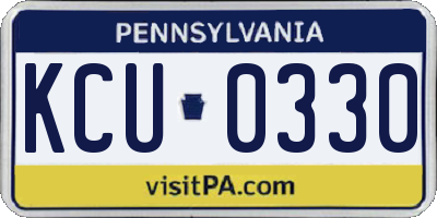 PA license plate KCU0330